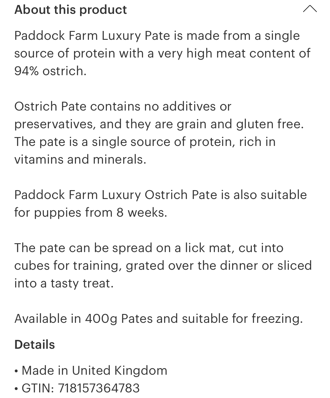 Paddock Farm Luxury Ostrich Pate - Sayby’s Sanctuary