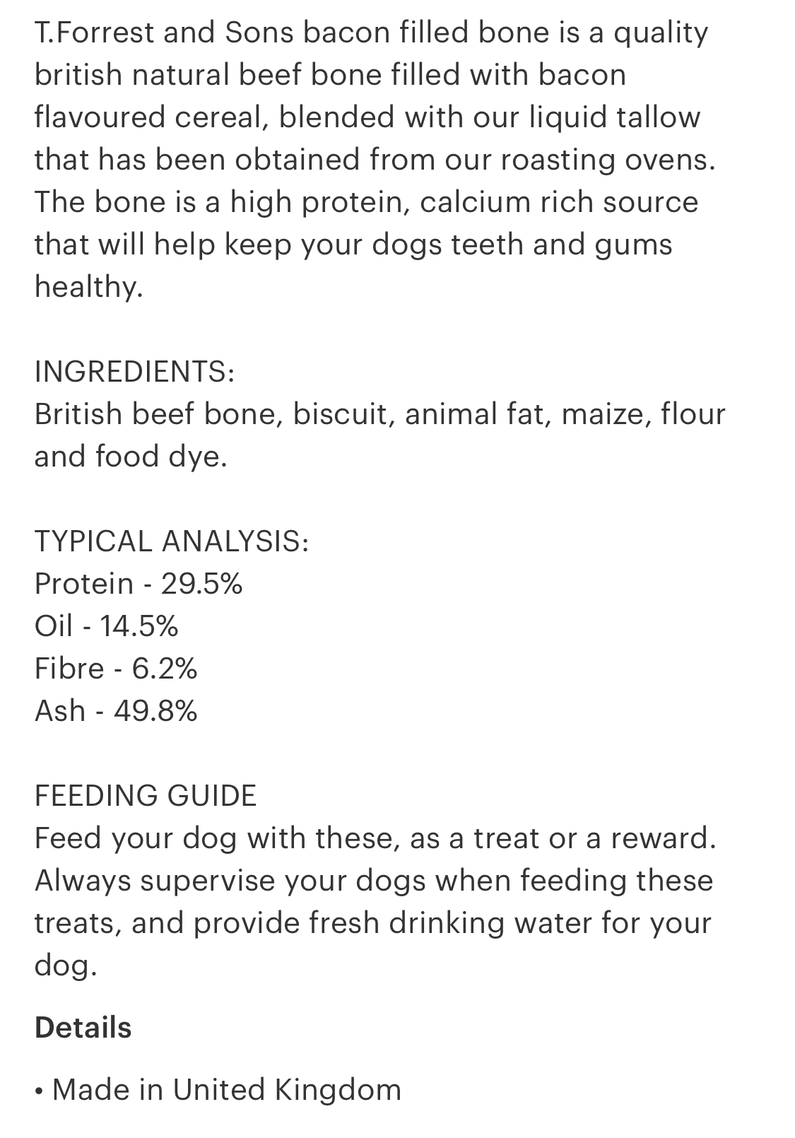 Filled Bones Bacon - Sayby’s Sanctuary