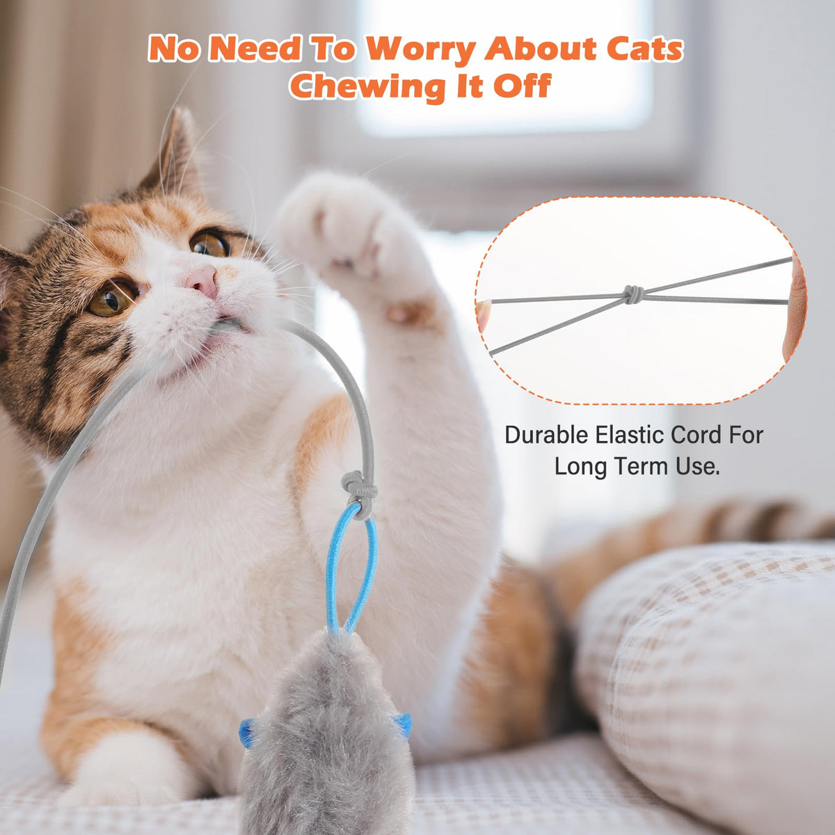 Interactive Rechargeable Cat Teaser Toy with Door Clip