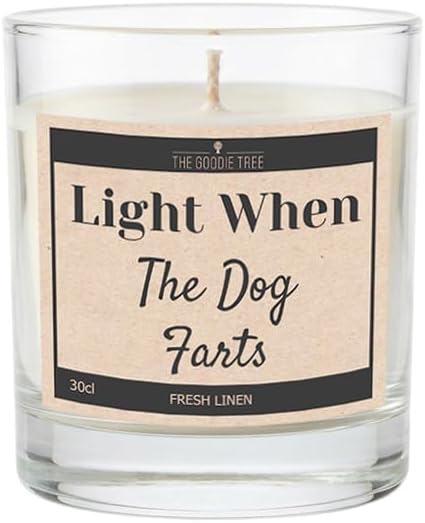 Light When the Dog Farts Fresh Linen Scented Candle 30cl