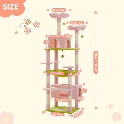 184cm Tall Cat Tree Tower for Large Cats