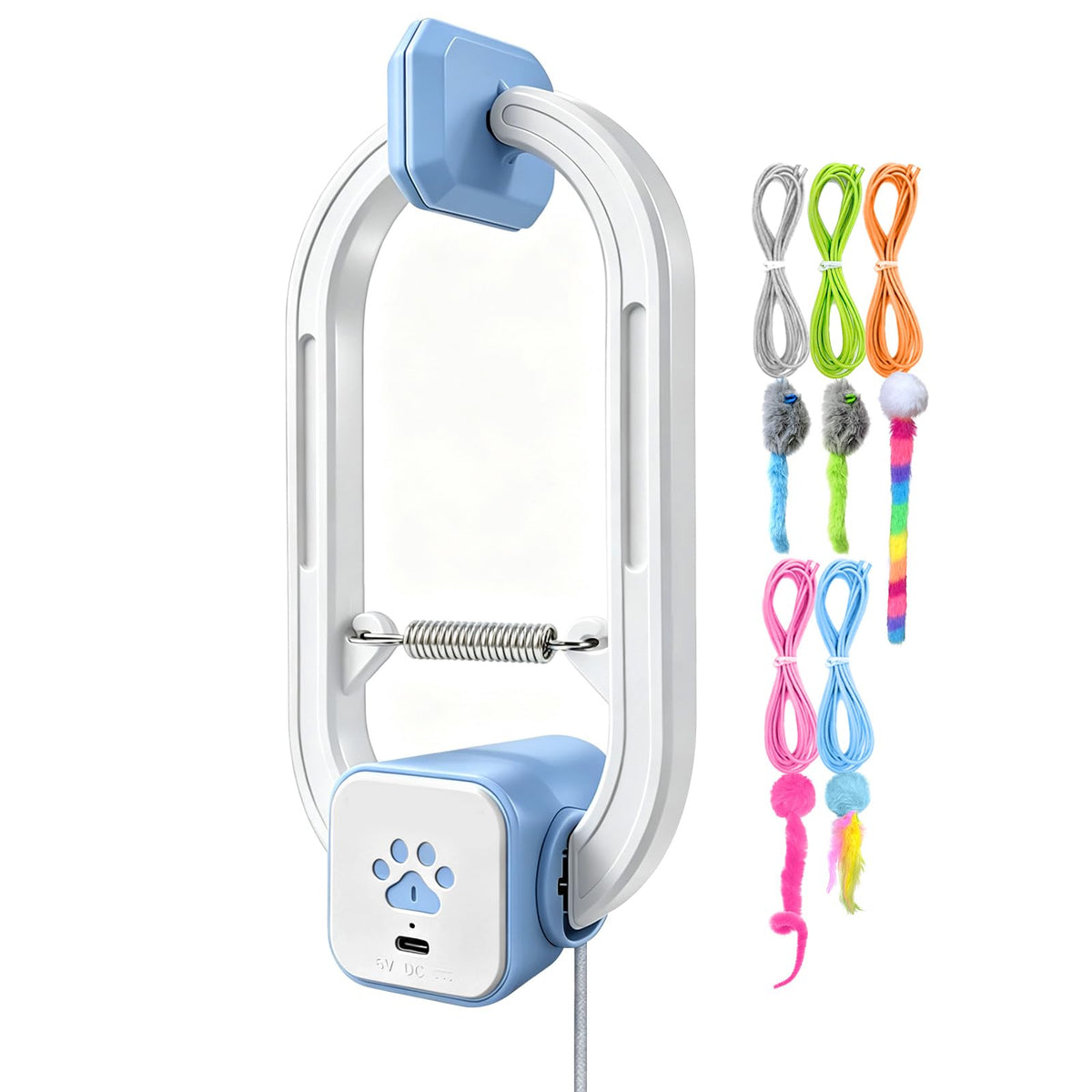 Interactive Rechargeable Cat Teaser Toy with Door Clip