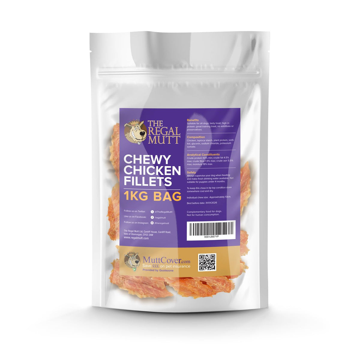 Chewy Duck Fillets 1kg Bag