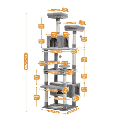 184cm Tall Cat Tree Tower for Large Cats
