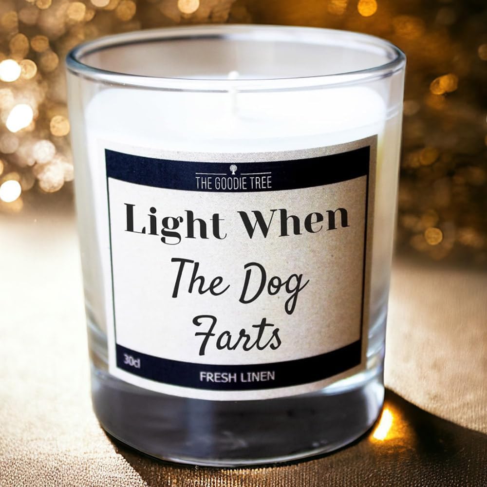 Light When the Dog Farts Fresh Linen Scented Candle 30cl