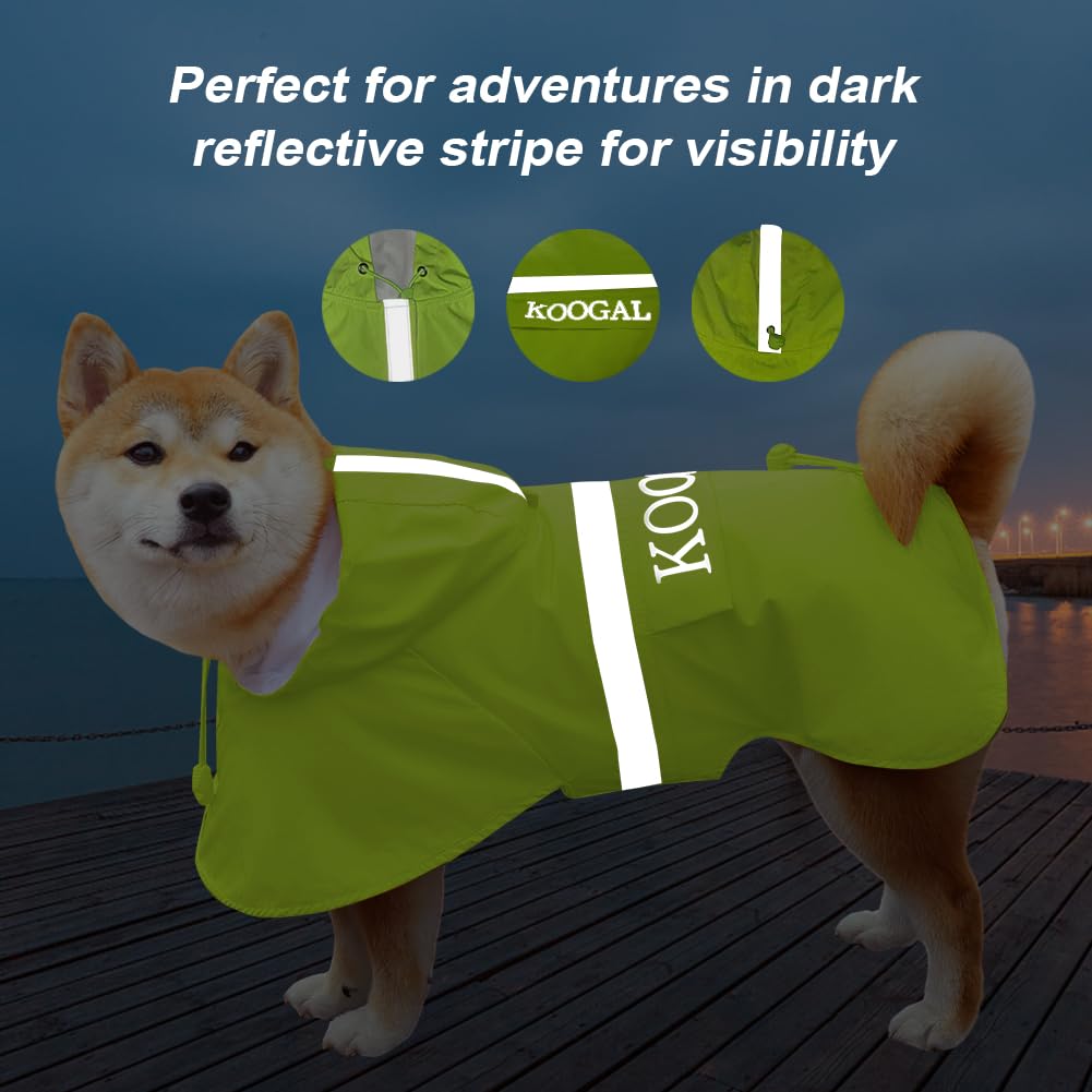 Waterproof Dog Raincoat with Hood and Reflective Design