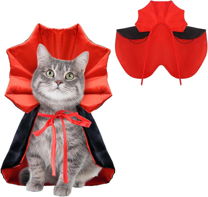 Pet Cape for Dogs and Cats, Red and black Halloween Costumes for Dogs and Cats, Dogs and Cats Outfits for Halloween, Thanksgiving, Easter, Party and Pet Cosplay