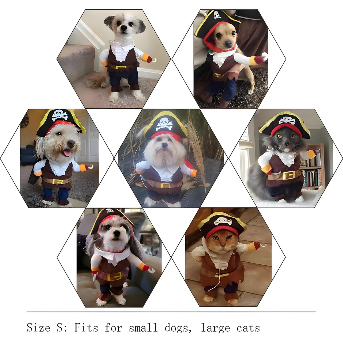 DELIFUR Dog Chucky Costume Pet Halloween Clothes Cat Cosplay Party Suit Funny Dog Costume Small to Large Dogs(S)