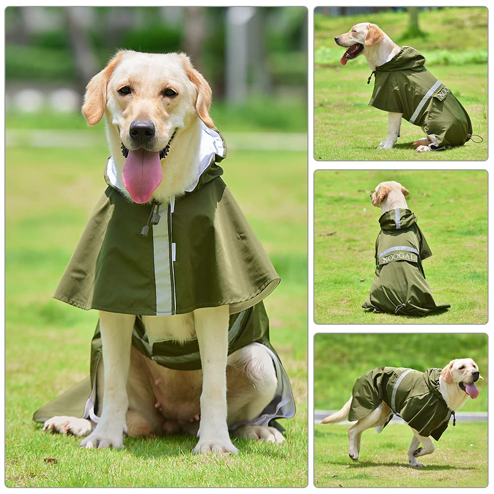 Waterproof Dog Raincoat with Hood and Reflective Design