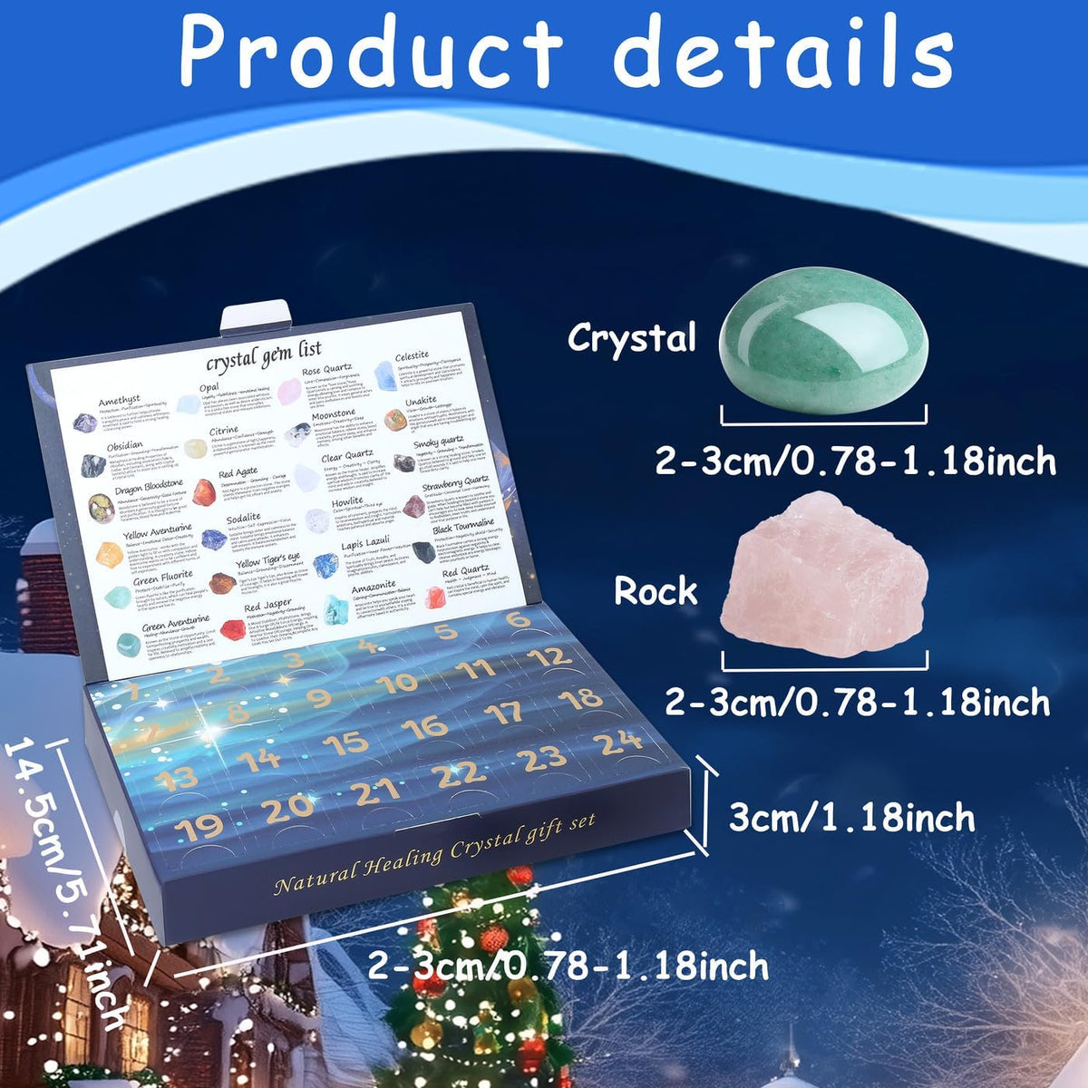 Crystal Advent Calendar 2026 Christmas 24 Gemstones Countdown Calendar 2026