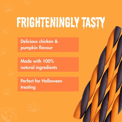 Pet Munchies Spooky Sticks with Chicken & Pumpkin, Halloween Dog Treats, 70g Pack