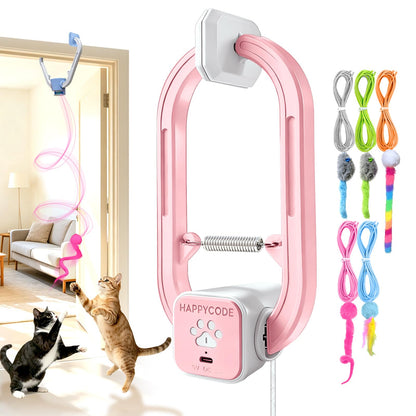 Interactive Rechargeable Cat Teaser Toy with Door Clip
