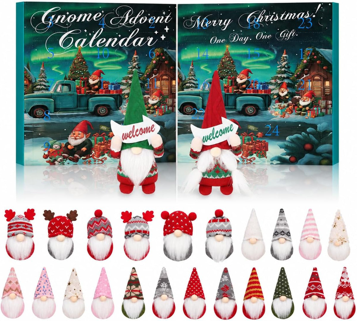 Advent Calendar 2026,Christmas Gnome Advent Calendar 2026 with 24 Gonks Decoration,24 Days Countdown Calendar,Christmas Tree Decorations,Xmas Ornaments Gonk Gifts