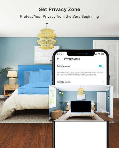 Tapo TP-Link 2K Pan Tilt Security Camera for Baby Monitor, Dog Camera w/Motion Detection, 2-Way Audio Siren, Night Vision, Cloud &SD Card Storage (Up to 256 GB), Works with Alexa & Google Home (C210)