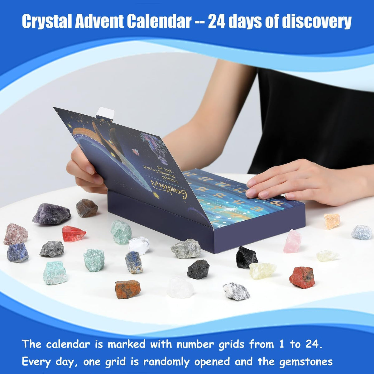 Crystal Advent Calendar 2026 Christmas 24 Gemstones Countdown Calendar 2026