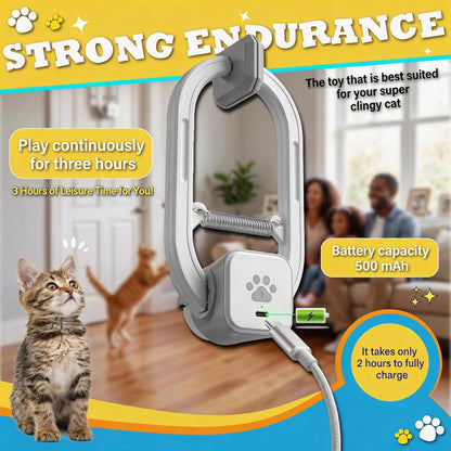Interactive Rechargeable Cat Teaser Toy with Door Clip