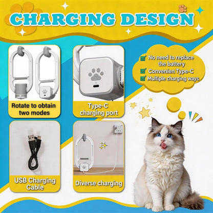 Interactive Rechargeable Cat Teaser Toy with Door Clip