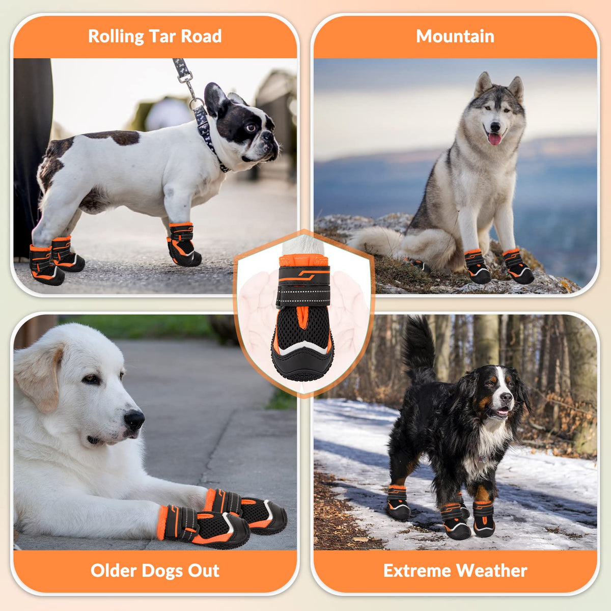 Breathable Dog Boots Paw Protector 2pcs