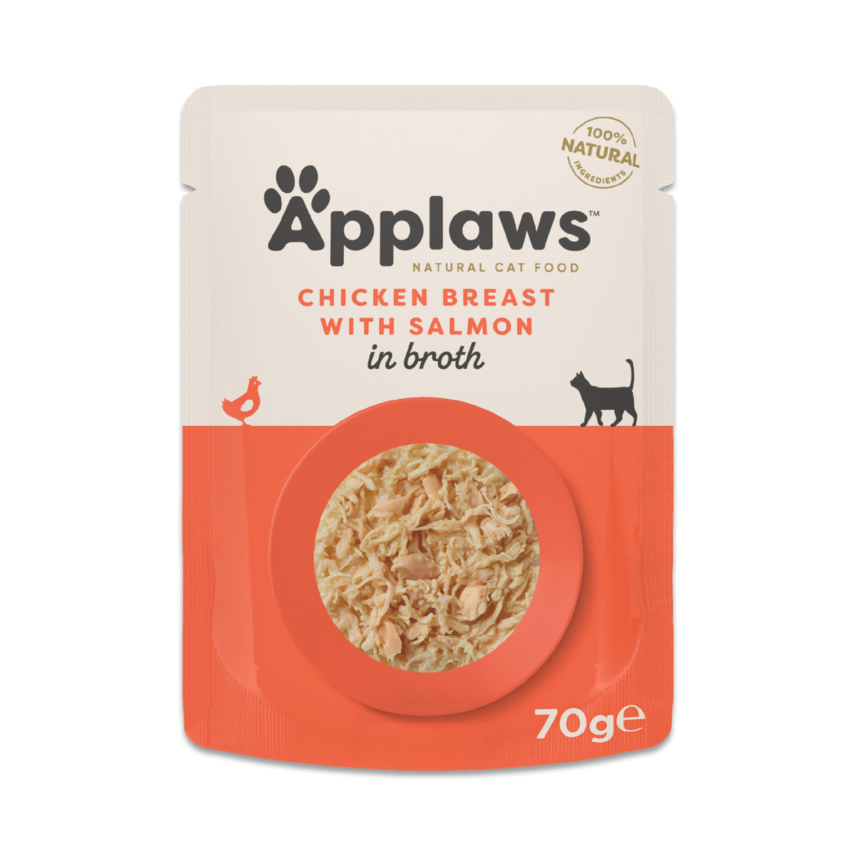 Natural Wet Cat Food Chicken Selection in Broth 12 x 70g Pouches
