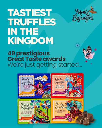 Monty Bojangles Cocoa Dusted Truffles Gift Tower (3 x 100g Pack)- 3 Luxury Chocolate Truffle Boxes - Choccy Scoffy, Scrumple Nutty & Flutter Scotch- The Perfect Chocolate Gift Box Selection