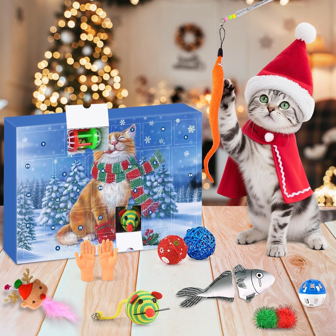 iZoeL Cat Advent Calendar 2026 Christmas Interactive Toys Indoor Cat Lover