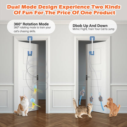 Interactive Rechargeable Cat Teaser Toy with Door Clip