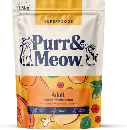 Adult Cat Superfood Complete Dry Cat Food, Turkey, 1.5kg
