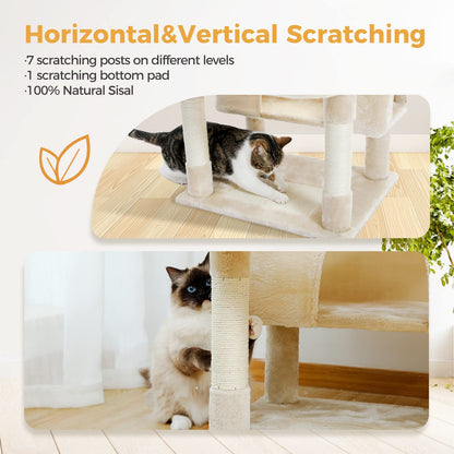 184cm Tall Cat Tree Tower for Large Cats