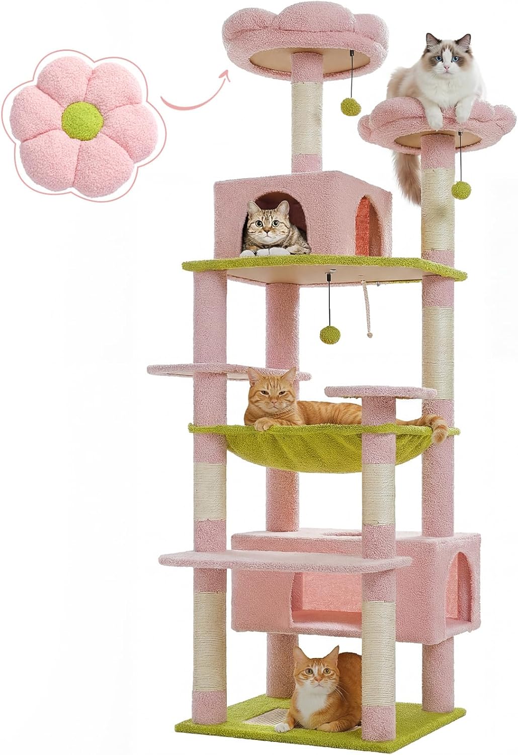 184cm Tall Cat Tree Tower for Large Cats