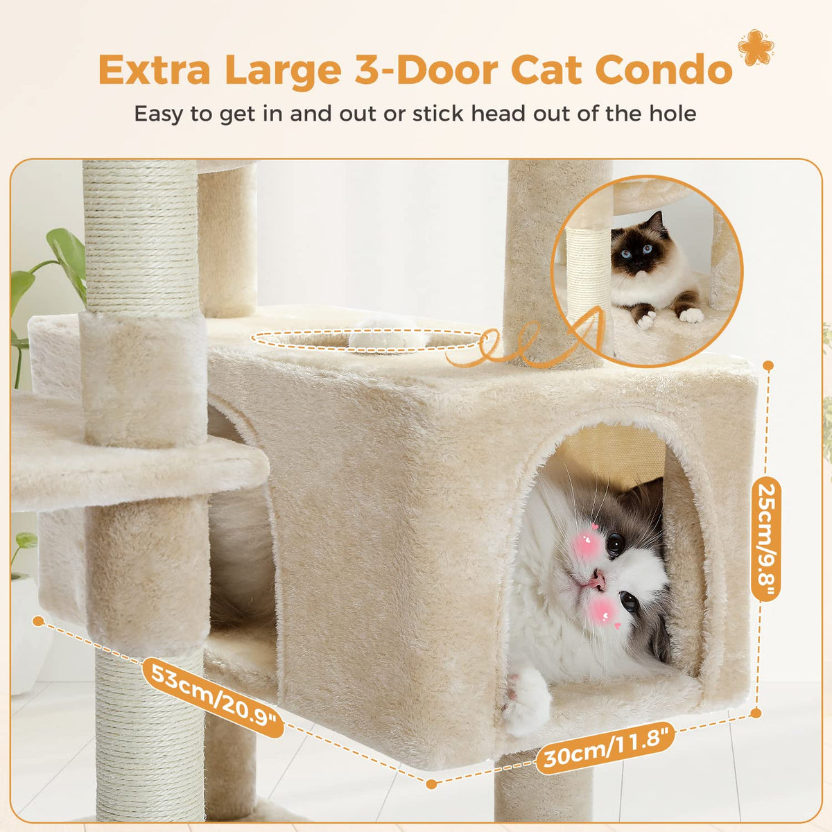 184cm Tall Cat Tree Tower for Large Cats