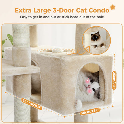 184cm Tall Cat Tree Tower for Large Cats
