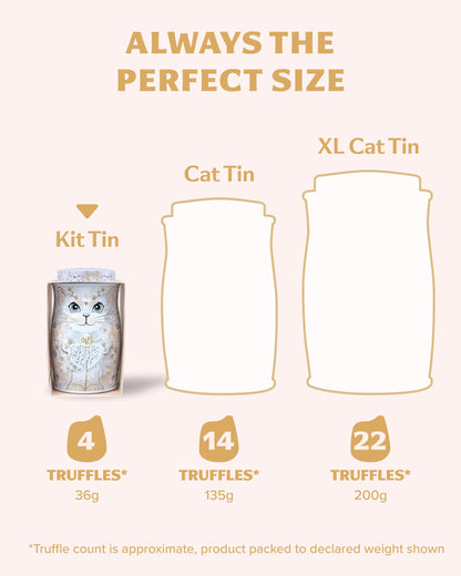 Monty Bojangles Kit-Tins Cocoa Dusted Chocolate Truffles Gift Set (4 x 36g) Four Flavours In One, Luxury Chocolatey Truffles - Collectable Cat Tins, Truffles Chocolate Gift Box With Bespoke Design