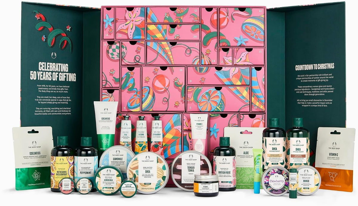 The Body Shop Classic 24-Piece Beauty Advent Calendar (Worth Over £120)