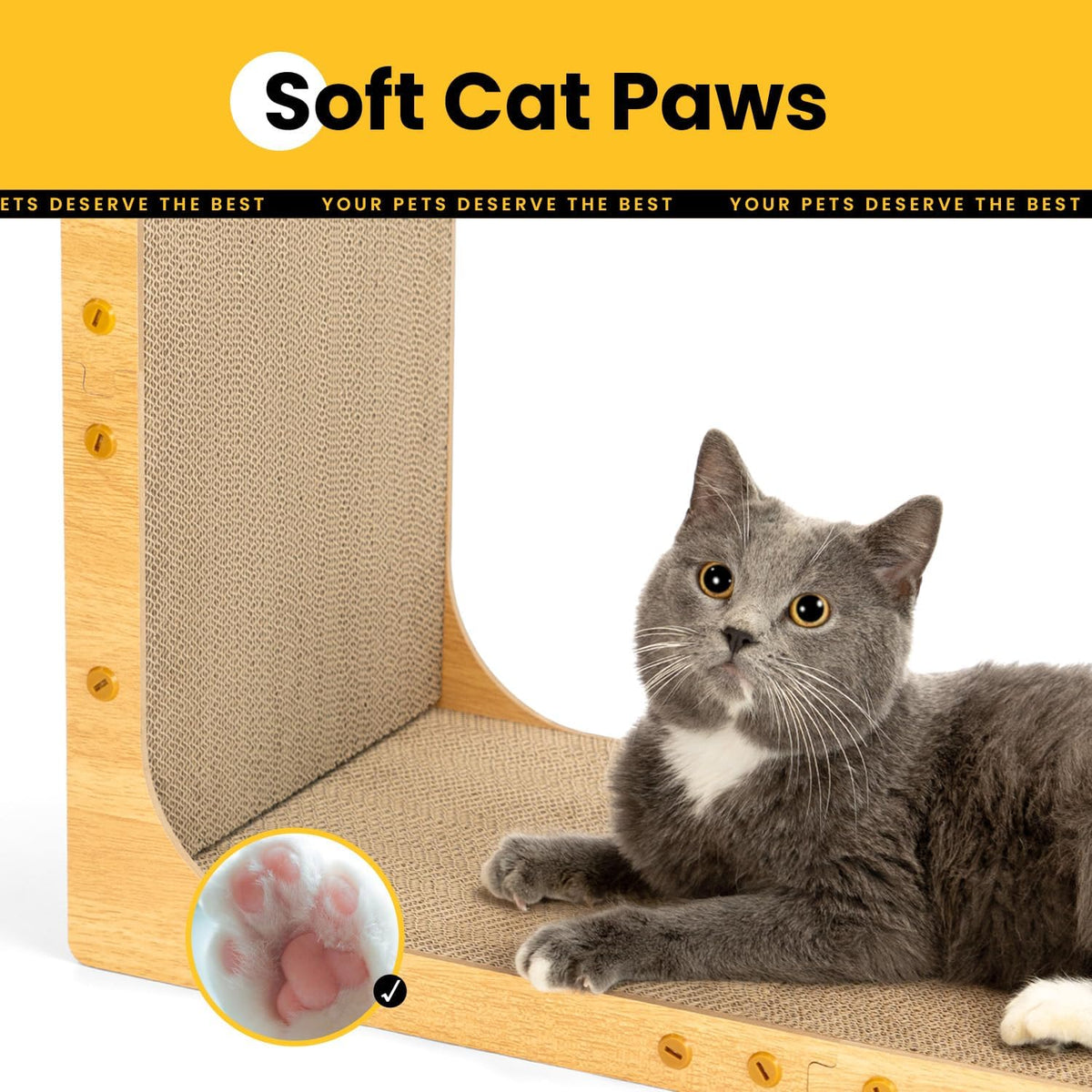 58cm L Shape Cardboard Cat Scratcher Bed