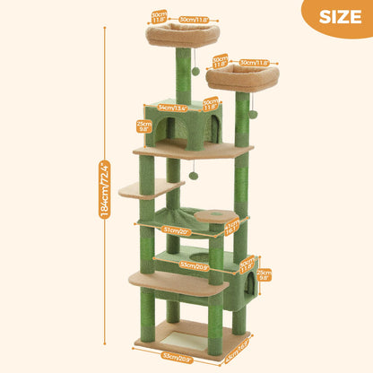 184cm Tall Cat Tree Tower for Large Cats