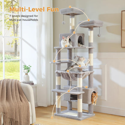 184cm Tall Cat Tree Tower for Large Cats