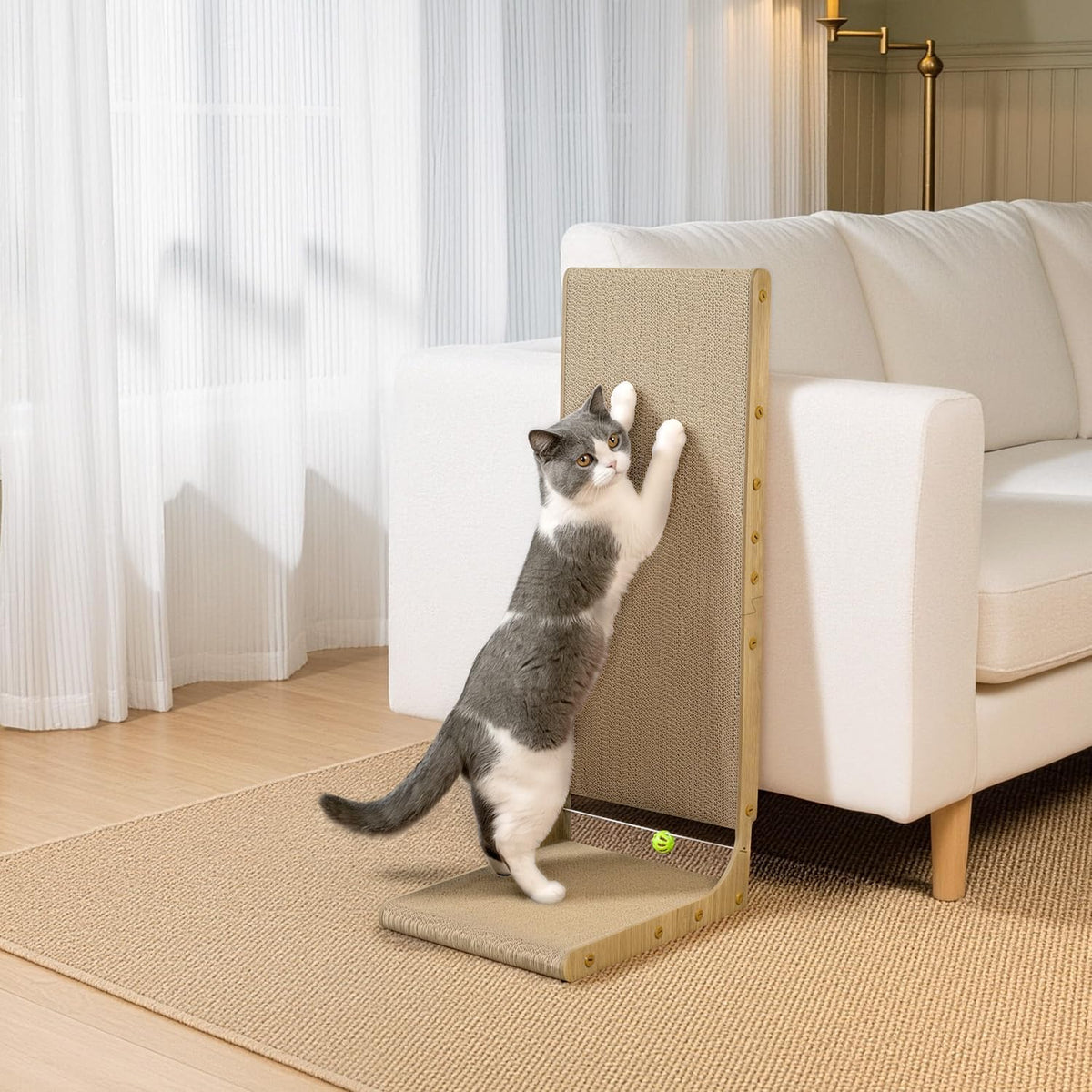 58cm L Shape Cardboard Cat Scratcher Bed