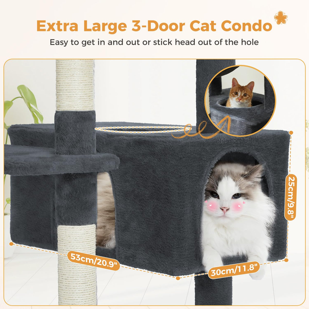 184cm Tall Cat Tree Tower for Large Cats