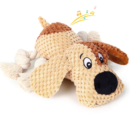 Christmas Squeaky Dog Toys for Small Breeds Dogs,Reindeer Dog Plush Stuffed Toys,Dog Chew Ropes Toys with Crinkle Paper and Cotton Material
