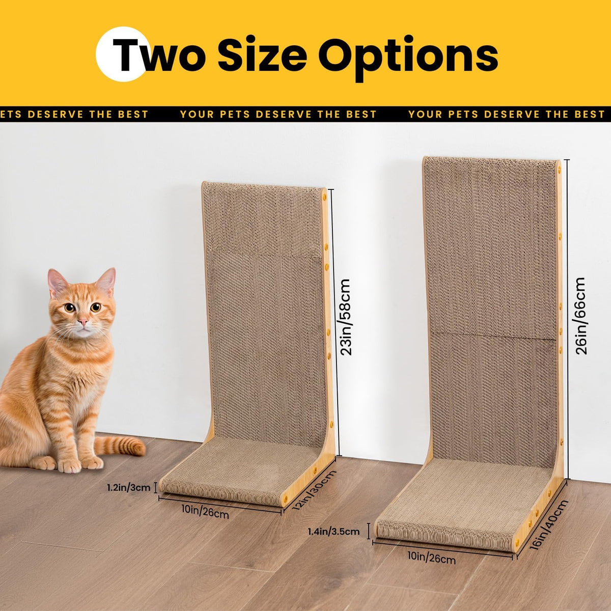 58cm L Shape Cardboard Cat Scratcher Bed