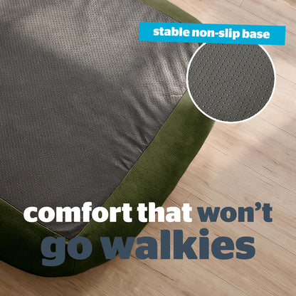 Silentnight Airmax Pet Bed - Comfortable Support for Head & Body - Breathable Prevent Overheating - Reversible Removable Cushion & Non-Slip Base - Easy Clean Machine Washable Dog Bed, Green, Small