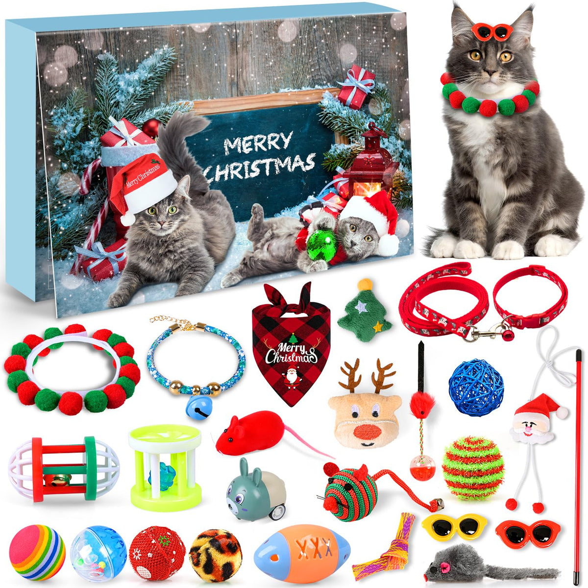 iZoeL Cat Advent Calendar 2026 Christmas Interactive Toys Indoor Cat Lover