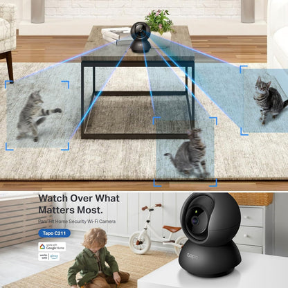 Tapo C211 2K 3MP Pan/Tilt Indoor Security Camera Pet Camera CCTV Camera