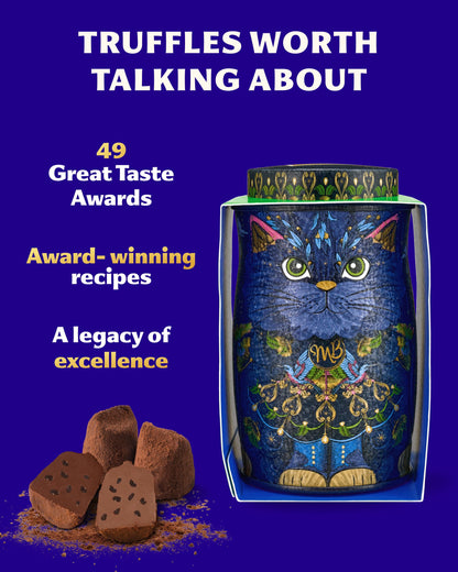 Monty Bojangles Kit-Tins Cocoa Dusted Chocolate Truffles Gift Set (4 x 36g) Four Flavours In One, Luxury Chocolatey Truffles - Collectable Cat Tins, Truffles Chocolate Gift Box With Bespoke Design