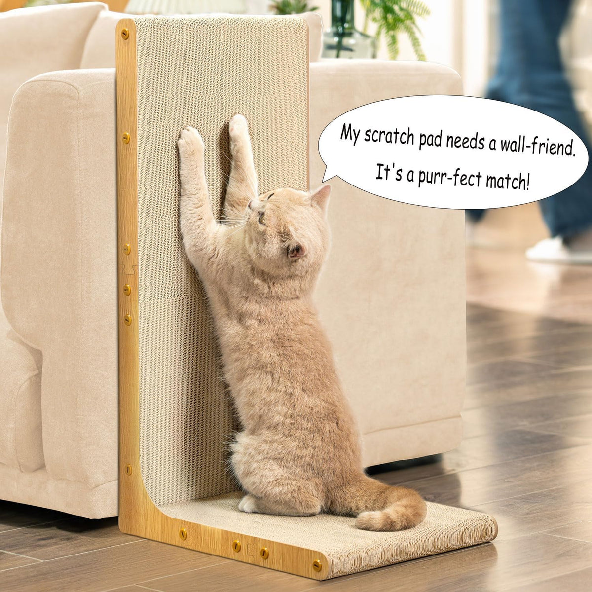 58cm L Shape Cardboard Cat Scratcher Bed