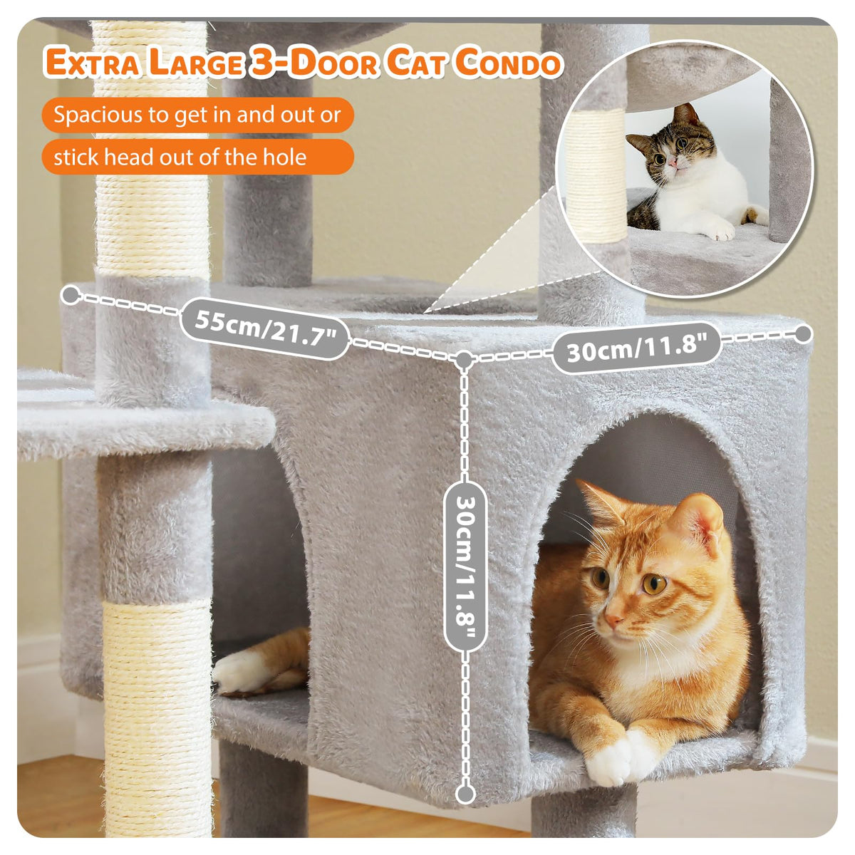 184cm Tall Cat Tree Tower for Large Cats
