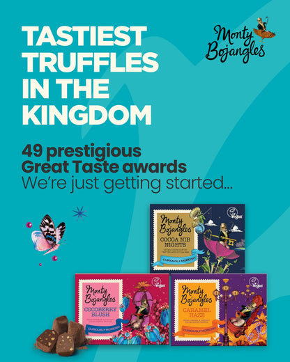 Monty Bojangles Cocoa Dusted Truffles Gift Tower (3 x 100g Pack)- 3 Luxury Chocolate Truffle Boxes - Choccy Scoffy, Scrumple Nutty & Flutter Scotch- The Perfect Chocolate Gift Box Selection