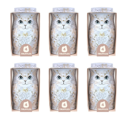 Monty Bojangles Kit-Tins Cocoa Dusted Chocolate Truffles Gift Set (4 x 36g) Four Flavours In One, Luxury Chocolatey Truffles - Collectable Cat Tins, Truffles Chocolate Gift Box With Bespoke Design