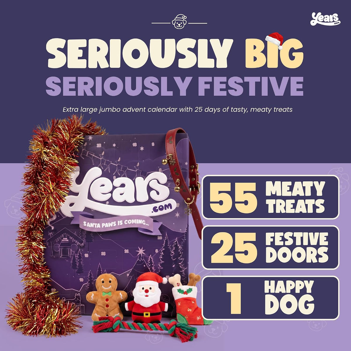 YEARS Extra Large Dog Advent Calendar 2026-55 Air Dried Grain Free Treats