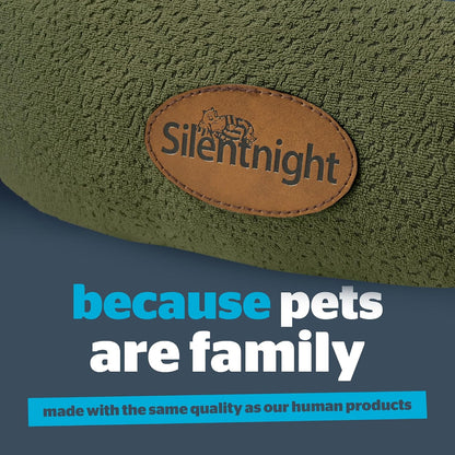 Silentnight Airmax Pet Bed - Comfortable Support for Head & Body - Breathable Prevent Overheating - Reversible Removable Cushion & Non-Slip Base - Easy Clean Machine Washable Dog Bed, Green, Small